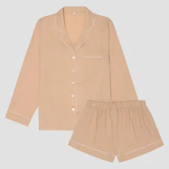 Best Linen Pajama Shorts Set Women Pajama Sets|Linen Pajamas