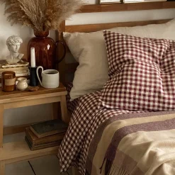 Discount 100% Linen Duvet Cover Gingham Bedding|Linen Bedding