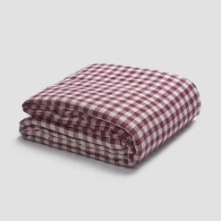 Discount 100% Linen Duvet Cover Gingham Bedding|Linen Bedding