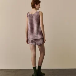 Best Linen Cami Set Women Linen Pajamas|Gingham Pajamas