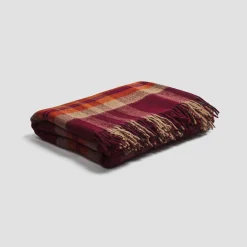 Hot Berry Plaid Cabin Wool Blanket Blankets & Throws|Blankets & Throws