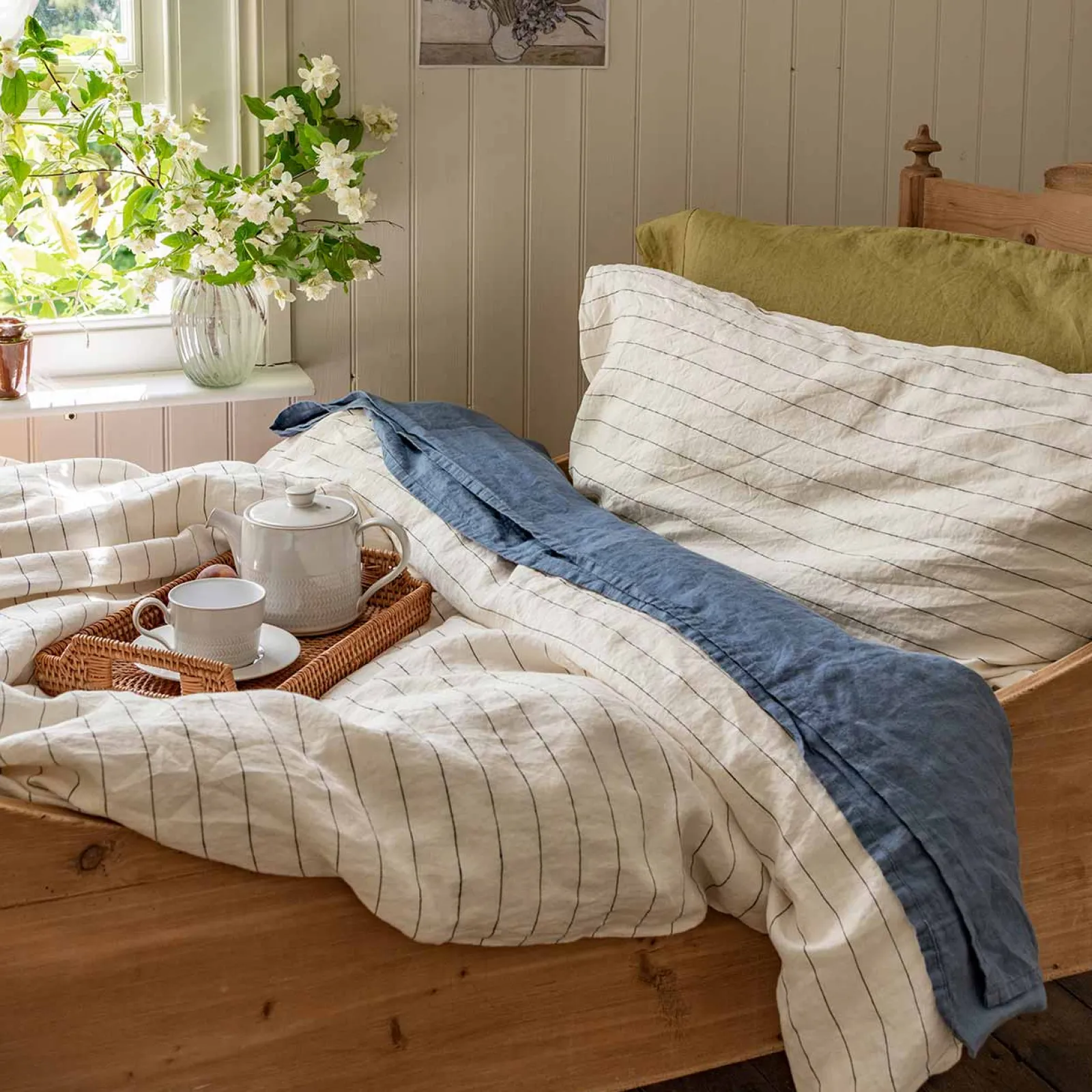 New Blueberry 100% Linen Flat Sheet Linen Bedding|Flat Sheets