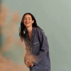 Hot Linen Pajama Shirt (Top Only) Women Linen Pajamas