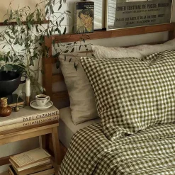 Discount 100% Linen Duvet Cover Gingham Bedding|Linen Bedding