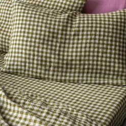 Discount 100% Linen Pillowcases (Pair) Gingham Pajamas|Gingham Bedding