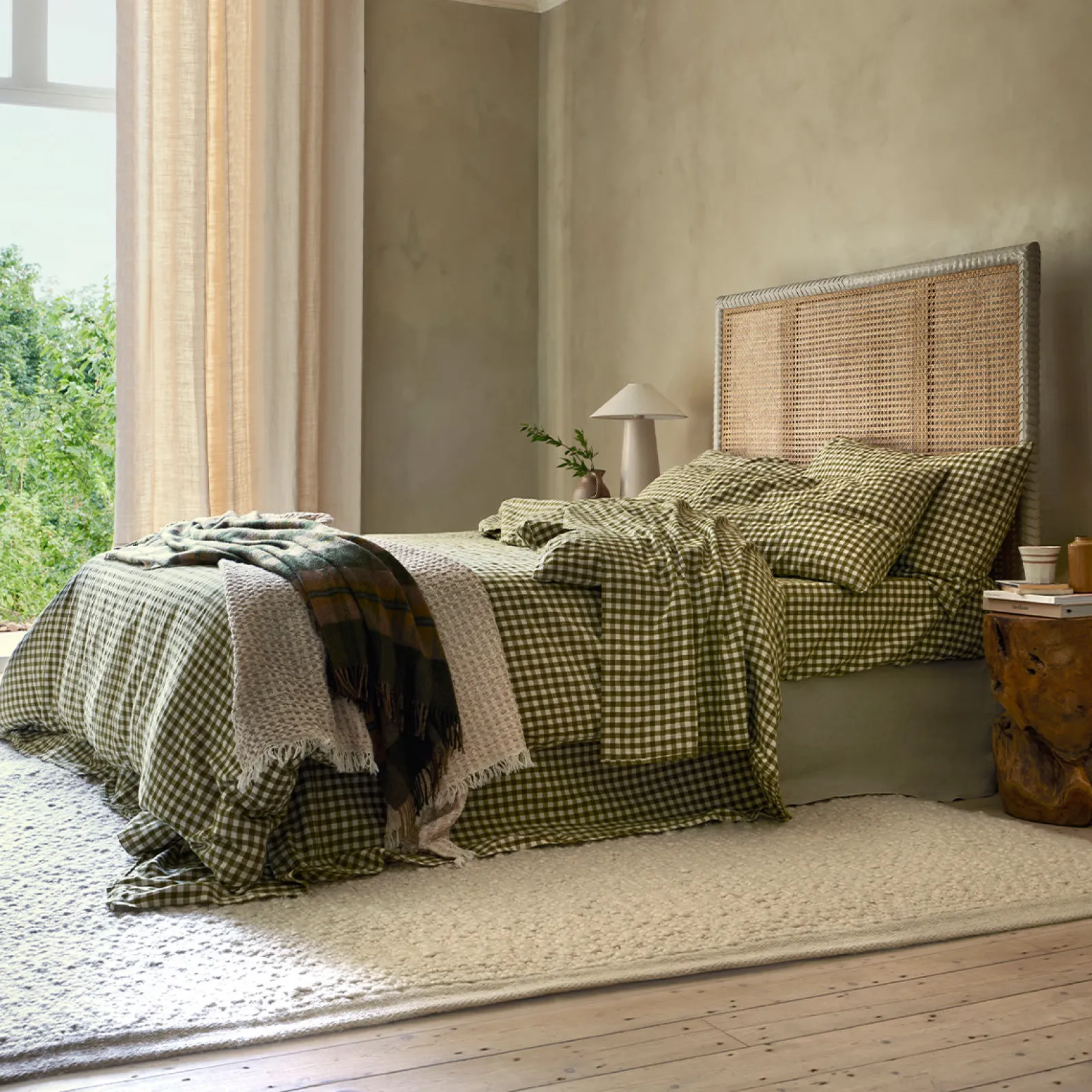 Best Linen Blend Duvet Cover Linen Bedding|Gingham Bedding