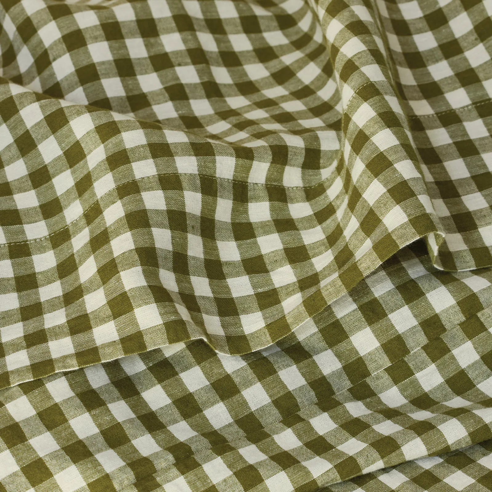 Linen Blend Flat Sheet Gingham Bedding|Linen Bedding