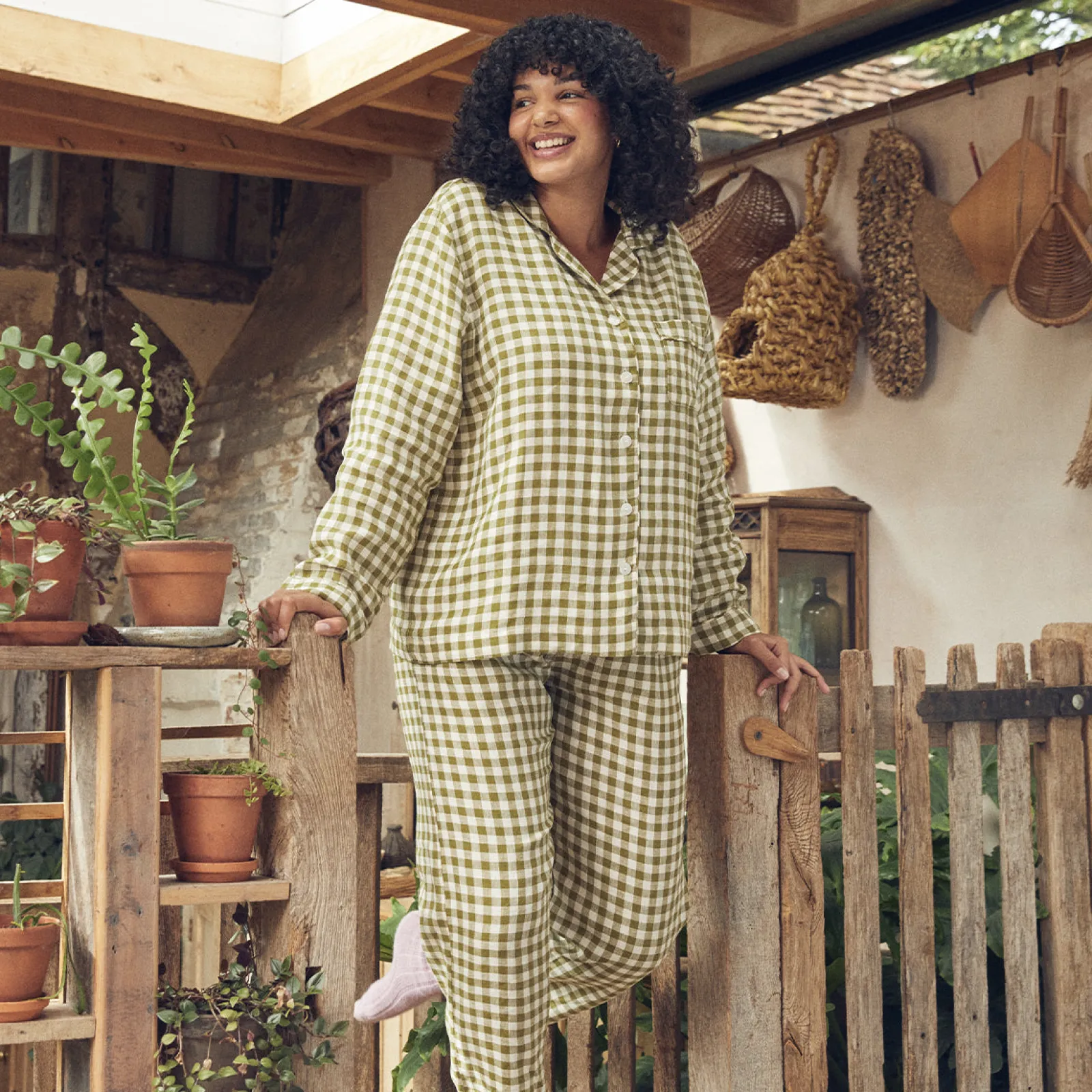 New Linen Pajama pants Women Gingham Pajamas|Linen Pajamas