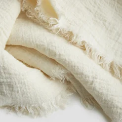 Best Cream Linen Crinkle Throw Blankets & Throws|Blankets & Throws