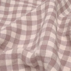 Hot Elderberry Gingham 100% Linen Flat Sheet Gingham Bedding|Flat Sheets
