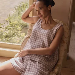 New Linen Women's Cami Set Women Linen Pajamas