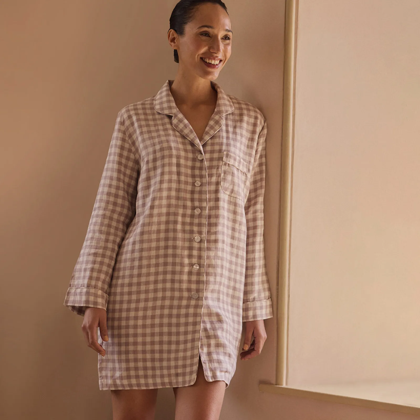 Online Linen Night Shirt Women Linen Pajamas|Night Dresses