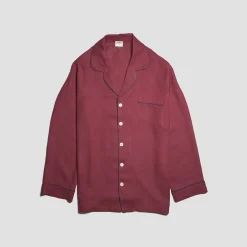 Men's Cherry Linen Pajama Shirt Linen Pajamas