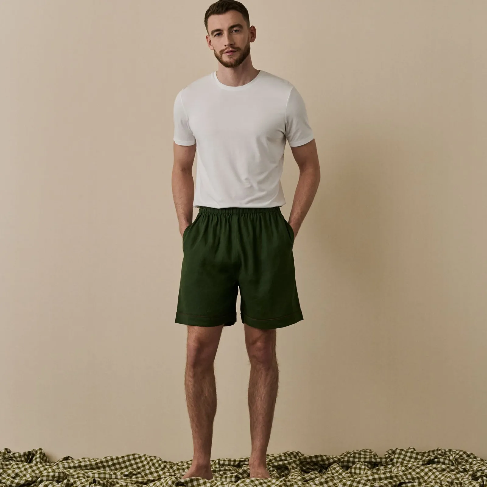 Hot Men's Linen Pajama Shorts Linen Pajamas