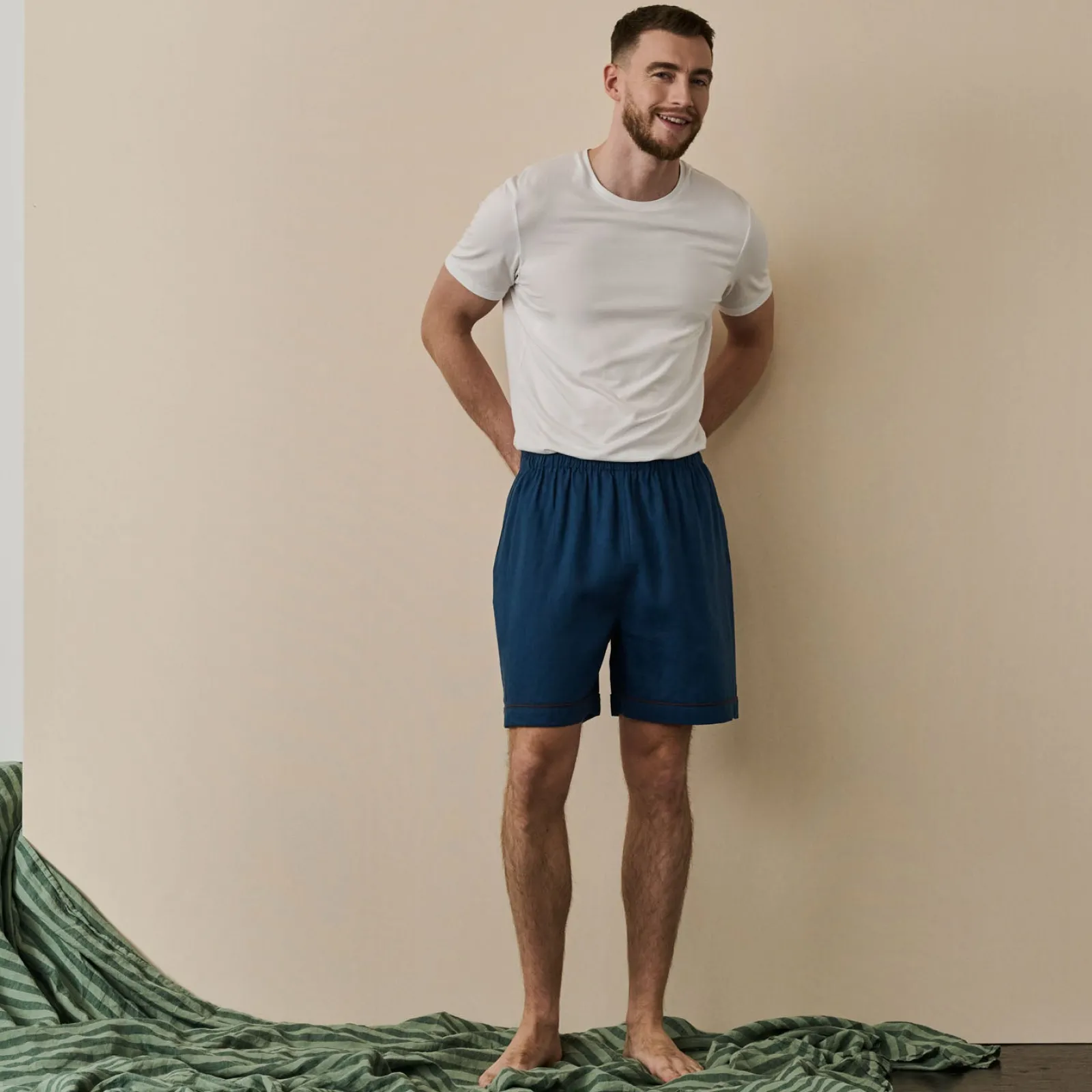 Online Men's Linen Pajama Shorts Linen Pajamas
