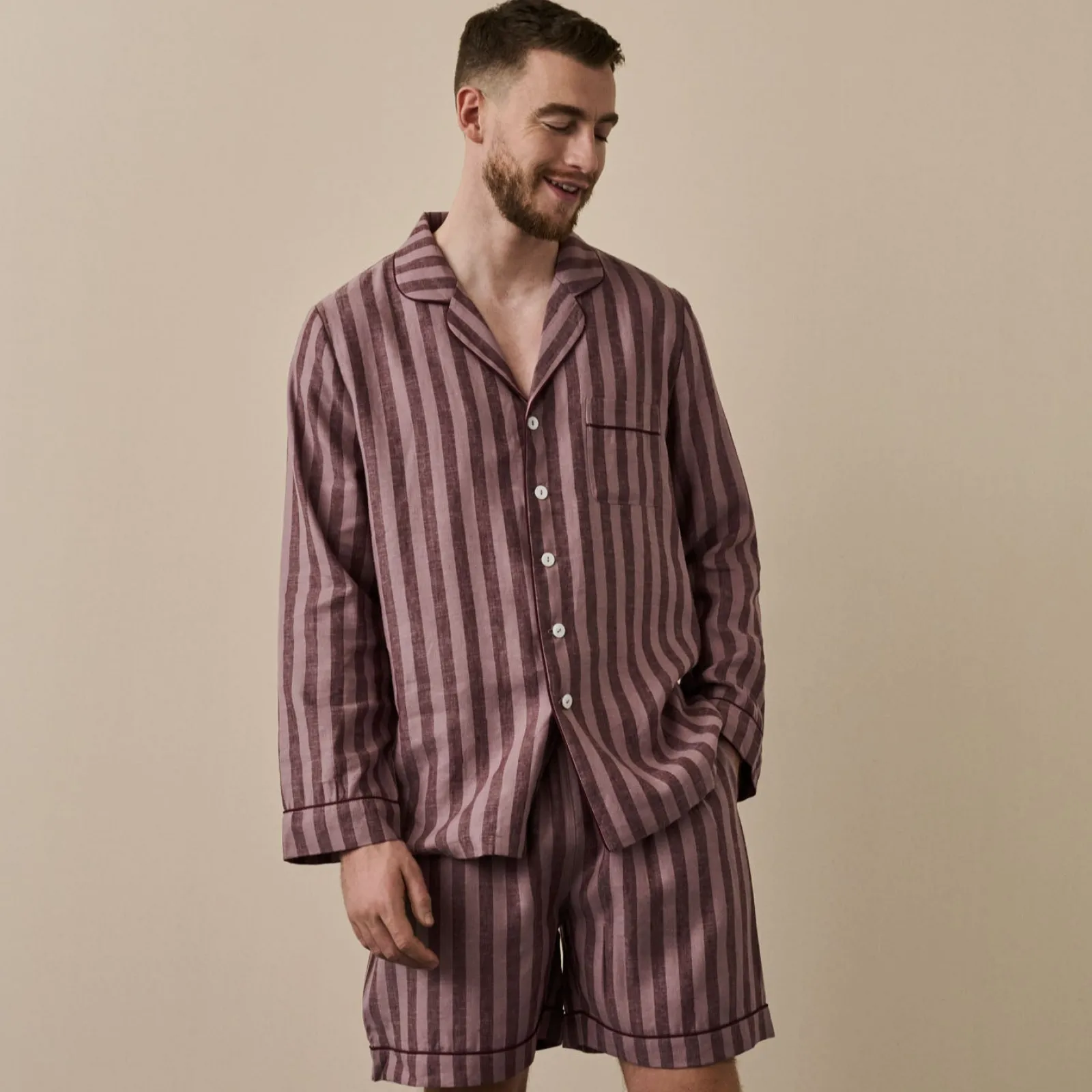 Discount Men's d Linen Pajama Short Set Linen Pajama Sets|Linen Pajamas