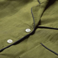 Moss Plain Linen Pajama Shorts Set Women Pajama Sets|Linen Pajamas
