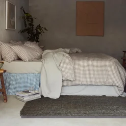 Sale Linen Blend Duvet Cover Gingham Bedding|Linen Bedding