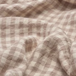 Online Linen Blend Pillowcase (Pair) Gingham Bedding|Linen Bedding
