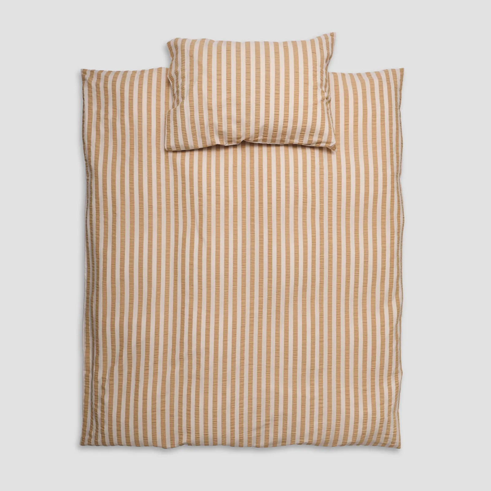 Sale Ochre Seersucker Kids Stripe Cotton Bedding Set Kids Striped Bedding|Kids Bedding