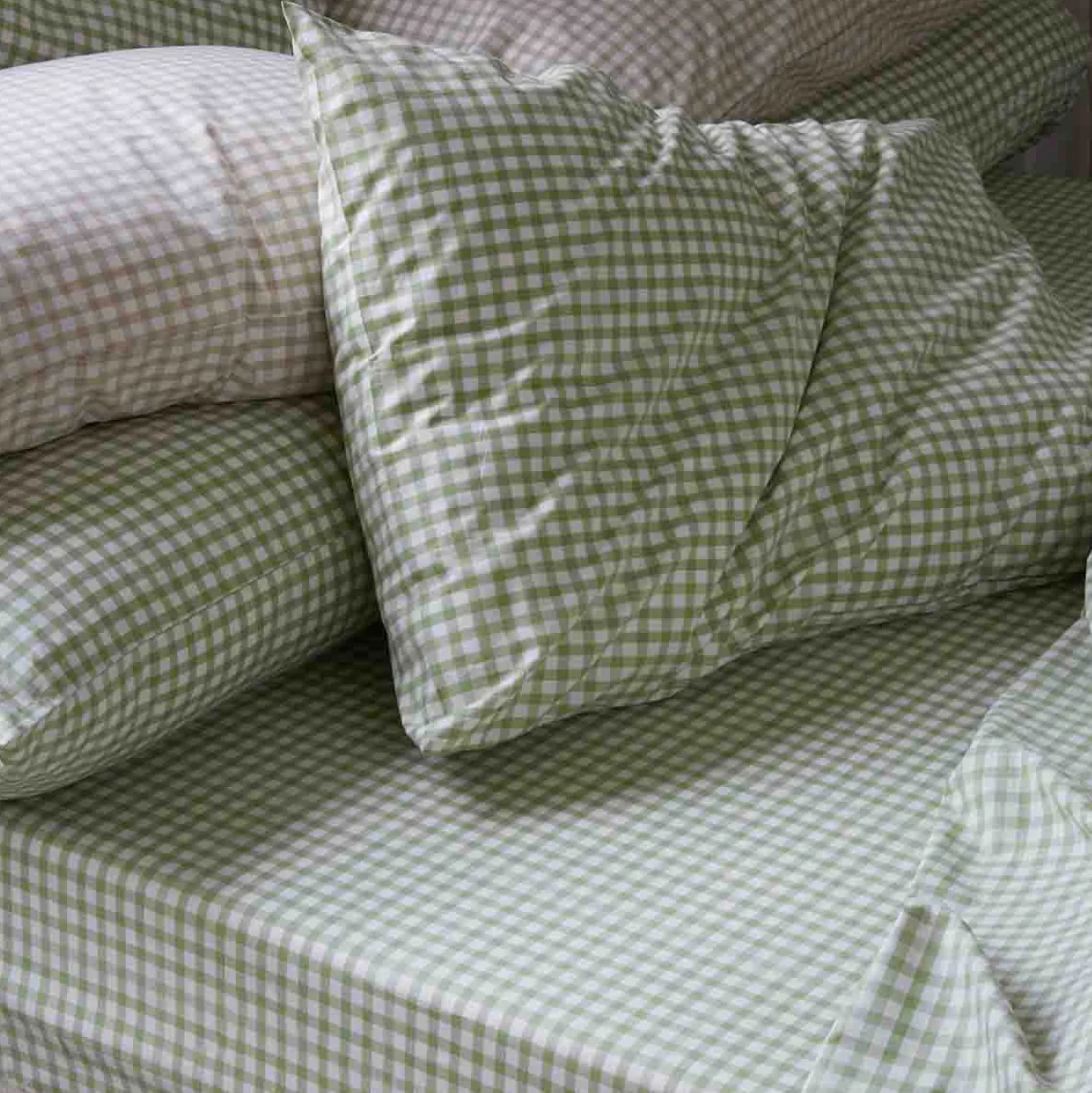Outlet Cotton Pillowcase (Pair) Gingham Bedding|Pillowcases