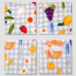 Discount Printed Linen Coasters Set of 4 Table Linens
