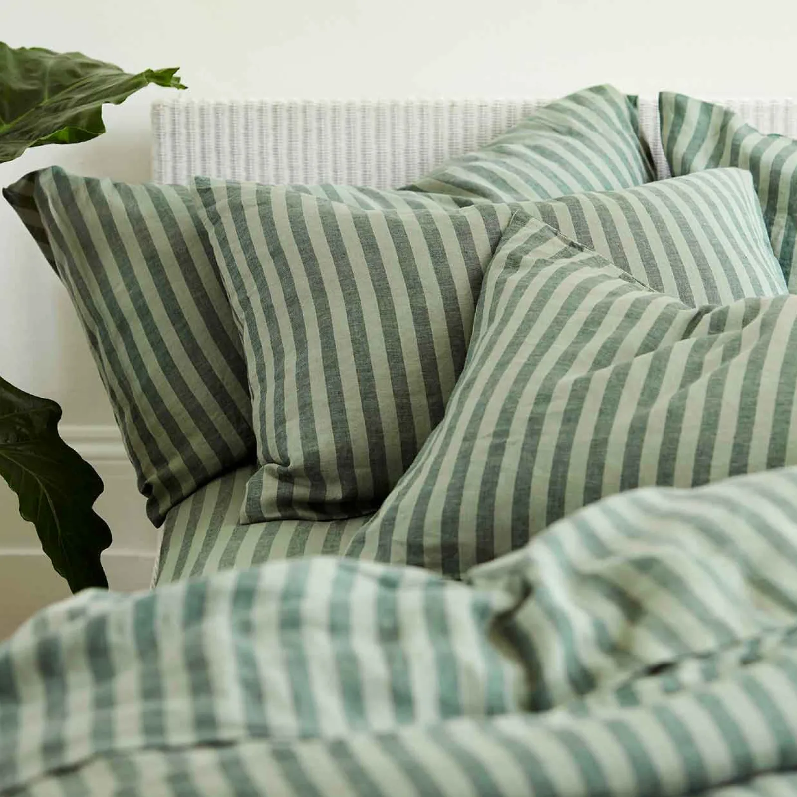 Hot Linen Blend Pillowcase (Pair) Striped Bedding|Linen Bedding