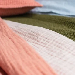 Discount Pink Clay & Birch Textured Cotton Throw Blankets & Throws|Blankets & Throws