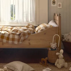 Hot Russet Yellow/Oatmeal Kids Emsworth Linen Blend Bedding Set Kids Linen Bedding|Kids Bedding