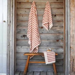 Sand Shell Pembroke Stripe Cotton Towels Towels