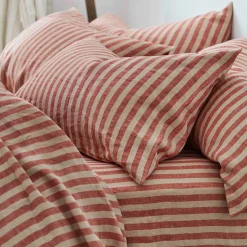 Linen Blend Pillowcase (Pair) Striped Bedding|Linen Bedding