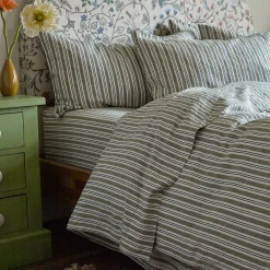 Best Linen Blend Flat Sheet Striped Bedding|Linen Bedding