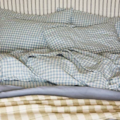 Discount Linen Blend Pillowcase (Pair) Gingham Bedding|Linen Bedding