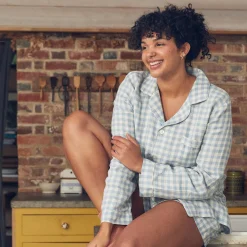 Online Linen Pajama Shorts Women Linen Pajamas|Gingham Pajamas