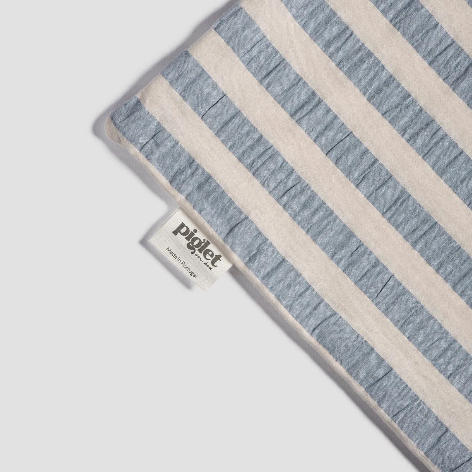 Warm Blue Seersucker Kids Stripe Cotton Bedding Set Kids Striped Bedding|Kids Bedding