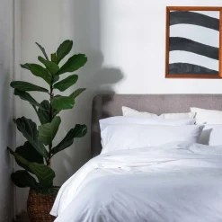 Hot White Washed Cotton Percale Fitted Sheet Fitted Sheets